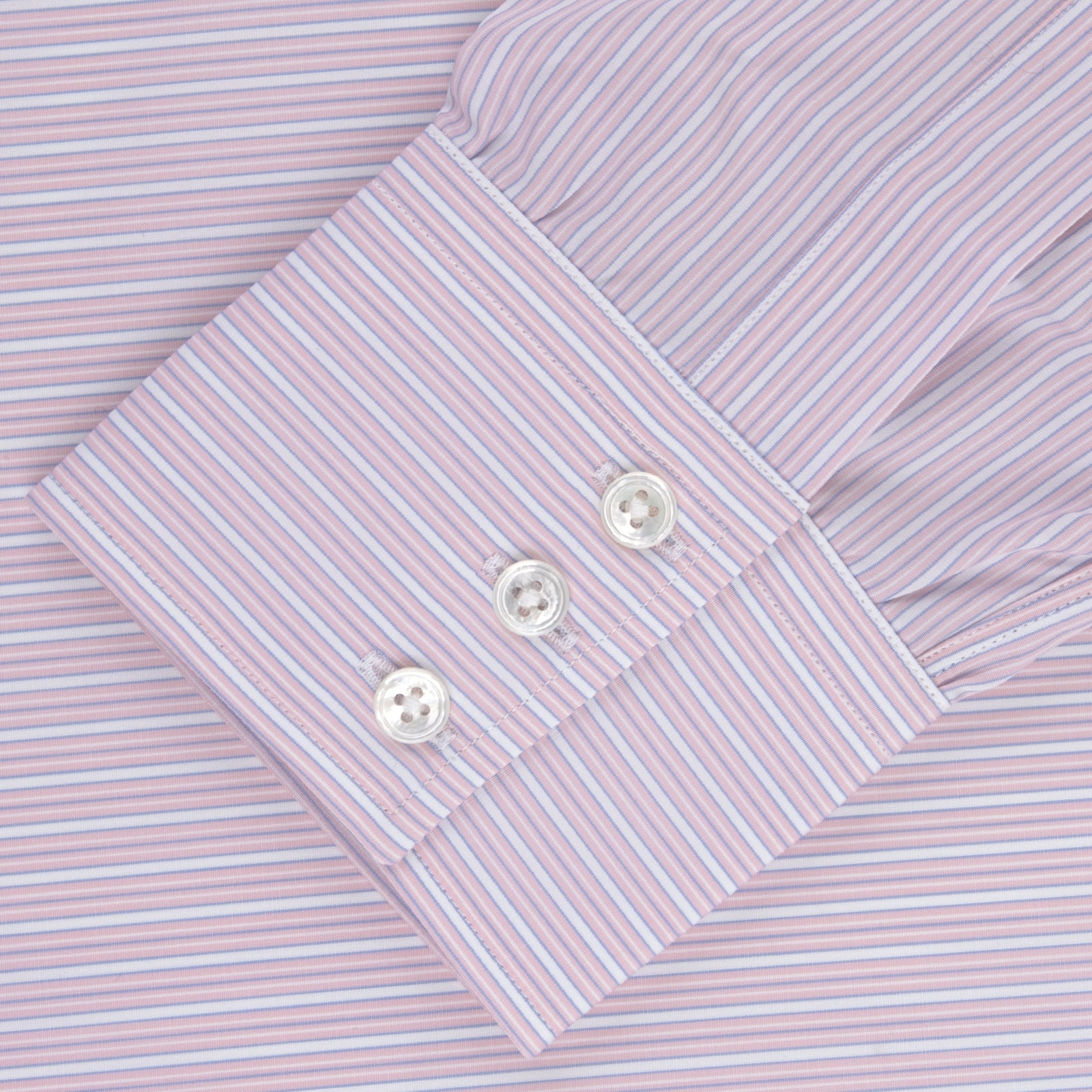 Pink Rich Stripe Shirt with T&A Collar and 3-Button Cuffs