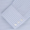 Blue Small Stripe Shirt with T&A Collar and 3-Button Cuffs