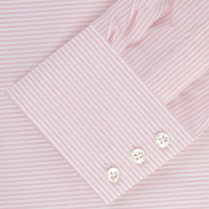 White Linen Shirt with T&A Collar and 3-Button Cuffs Image 1