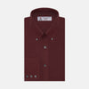 View 1 of product A Turnbull & Asser Burgundy Corduroy Cotton Shirt with a Cambridge collar and 3-button cuffs, neatly folded and displayed on a plain white background.