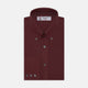 Burgundy Corduroy Cotton Shirt with Cambridge Collar and 3-Button Cuffs