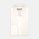 Tailored Fit Cream Pleated Front Silk Dress Shirt with T&A Collar and Double Cuffs