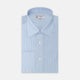 Tailored Fit Light Blue and White Pinstripe Shirt with Bury Collar and 3-Button Cuffs