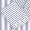 Tailored Fit Blue and White Stripe Sea Island Quality Cotton Shirt with Bury Collar and 3-Button Cuffs