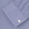 Weekend Fit Blue Puppytooth Shirt with Dorset Collar and 1-Button Cuffs