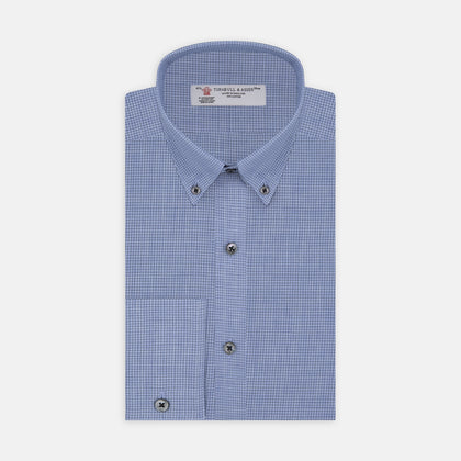 Weekend Fit Blue Cashmerello Light Shirt with Dorset Collar and 1-Button Cuffs