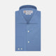 Tailored Fit Deep Blue Cotton Shirt with Kent Collar and 2-Button Cuffs