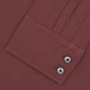 Tailored Fit Burgundy Cotton Shirt with Kent Collar and 2-Button Cuffs