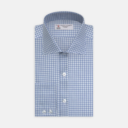 Light Blue Gingham Cotton Fabric