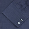 View 2 of product The Turnbull & Asser Tailored Fit Navy Check Flannel Shirt with Kent Collar and 2-button cuffs is neatly folded and displayed against a plain white background.