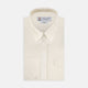 Weekend Fit Cream Herringbone Western Shirt with Norfolk Collar and Button Cuffs