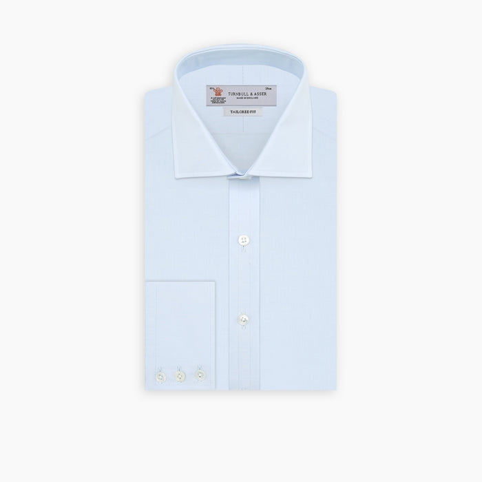Tailored Fit Two-Fold 120 Light Blue Shirt with Kent Collar and 3-Button Cuffs Image 2