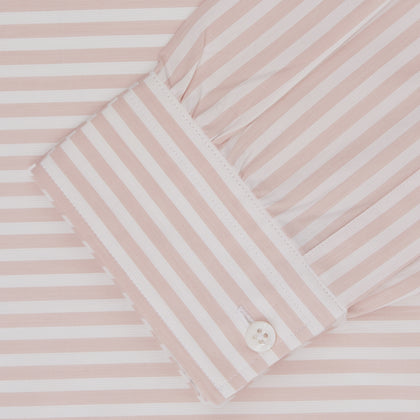 Weekend Fit Pink Stripe Cotton Shirt with Dorset Collar and 1-Button Cuffs