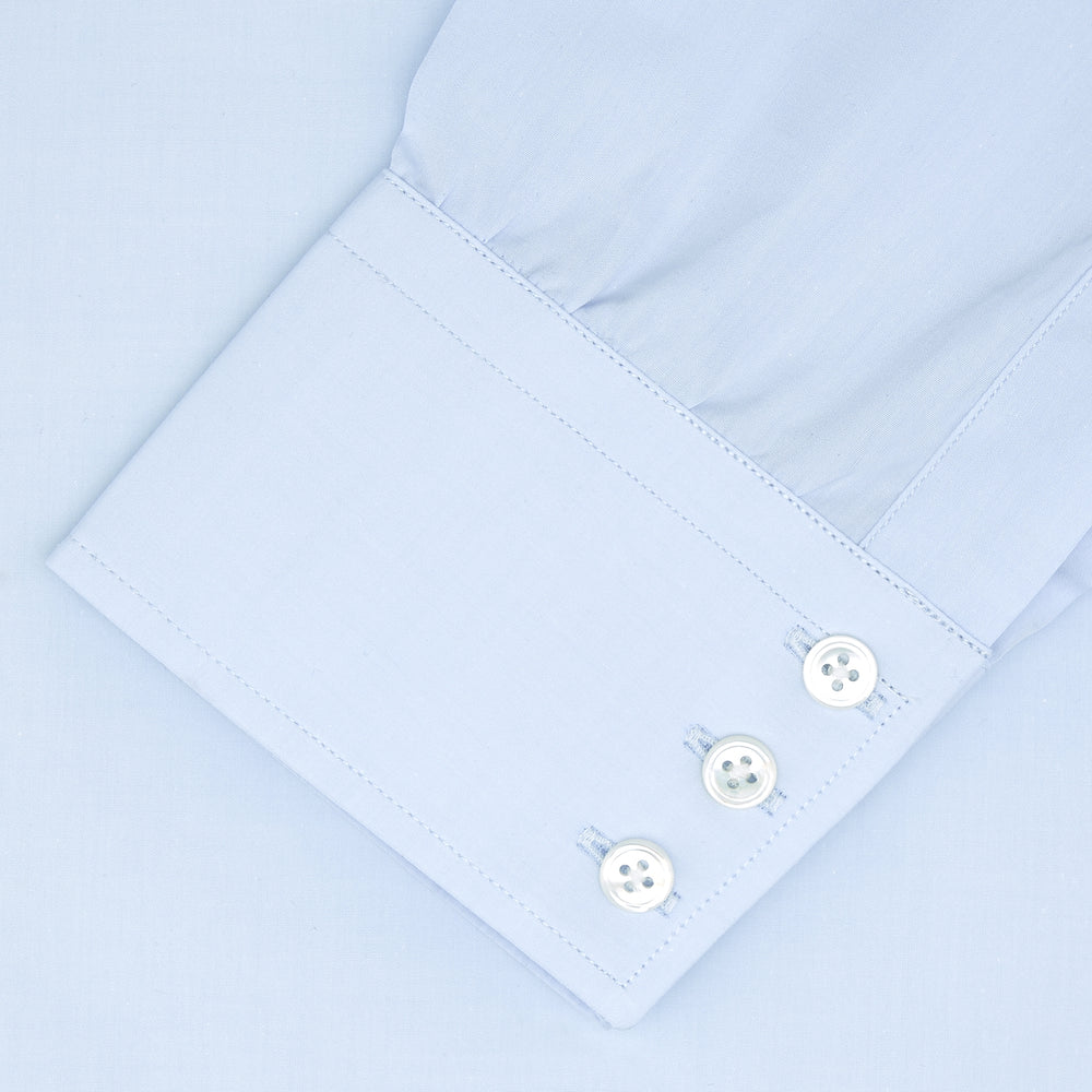 Tailored Fit Two-Fold 120 Light Blue Shirt with Kent Collar and 3-Button Cuffs