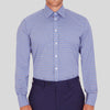 Blue and Black Multi Micro Gingham Cotton Shirt with Classic T&A Collar