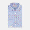 Informalist Blue and Rainbow Spot Embroidered Cotton Shirt with Canonbie Collar