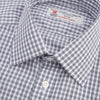 Navy and White Multi Check Sea Island Quality Cotton Shirt with Classic T&A Collar