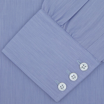 Blue Hairline Stripe Shirt with Regent Collar and 3-Button Cuffs