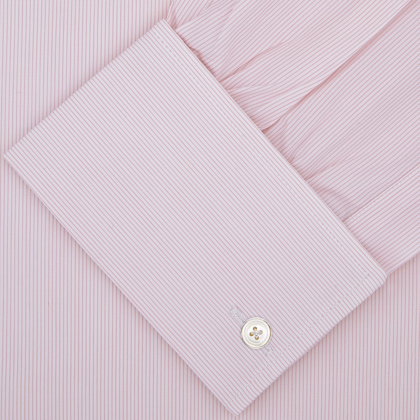 Pink Hairline Stripe Cotton Shirt with T&A Collar and Double Cuffs