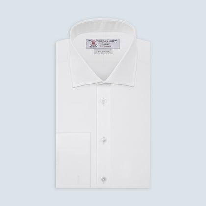 Two-Fold 120 White Cotton Shirt with Regent Collar and Double Cuffs