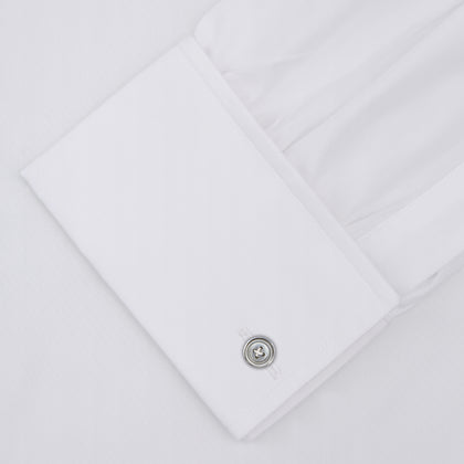 Two-Fold 120 White Cotton Shirt with Regent Collar and Double Cuffs