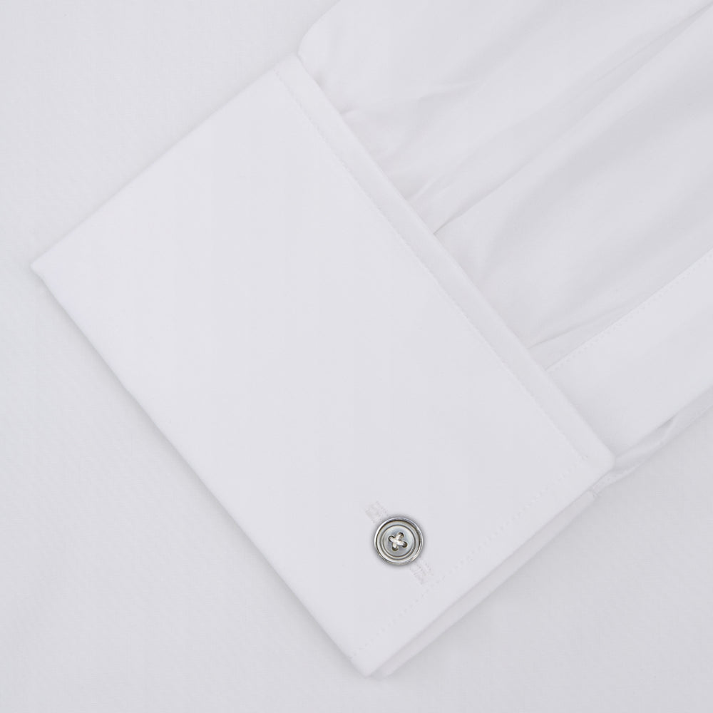 Two-Fold 120 White Cotton Shirt with Regent Collar and Double Cuffs