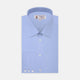 Two-Fold 200 Blue Cotton Shirt with T&A Collar and 3-Button Cuffs