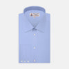 Two-Fold 200 Blue Cotton Shirt with T&A Collar and 3-Button Cuffs