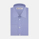 Dark Blue Sea Island Quality Cotton Shirt with T&A Collar and Double Cuffs