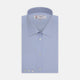 Blue West Indian Sea Island Cotton Shirt with T&A Collar and 3-Button Cuffs