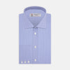 View 1 of product The Turnbull & Asser Blue Fine Check Sea Island Quality Cotton Shirt features a Regent collar and 3-button cuffs for a refined look.