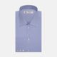 Blue Herringbone Sea Island Quality Cotton Shirt with T&A Collar and 3-Button Cuffs