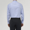 Blue Herringbone Sea Island Quality Cotton Shirt with T&A Collar and 3-Button Cuffs