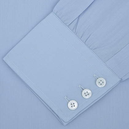 Blue Sea Island Quality Cotton Shirt with Dr. No Collar and Button Cuffs