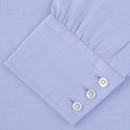 Blue Sea Island Quality Cotton Twill Shirt with T&A Collar and 3-Button Cuffs Image 3