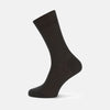 View 1 of product A single Charcoal Short Cotton Sock by Turnbull & Asser is shown in side profile on a white background, highlighting the heel and toe—a refined option for those seeking luxury men’s socks.