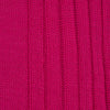 View 2 of product A single Hot Pink Short Cotton Sock by Turnbull & Asser, featuring a ribbed design, is displayed upright on a plain light gray background.