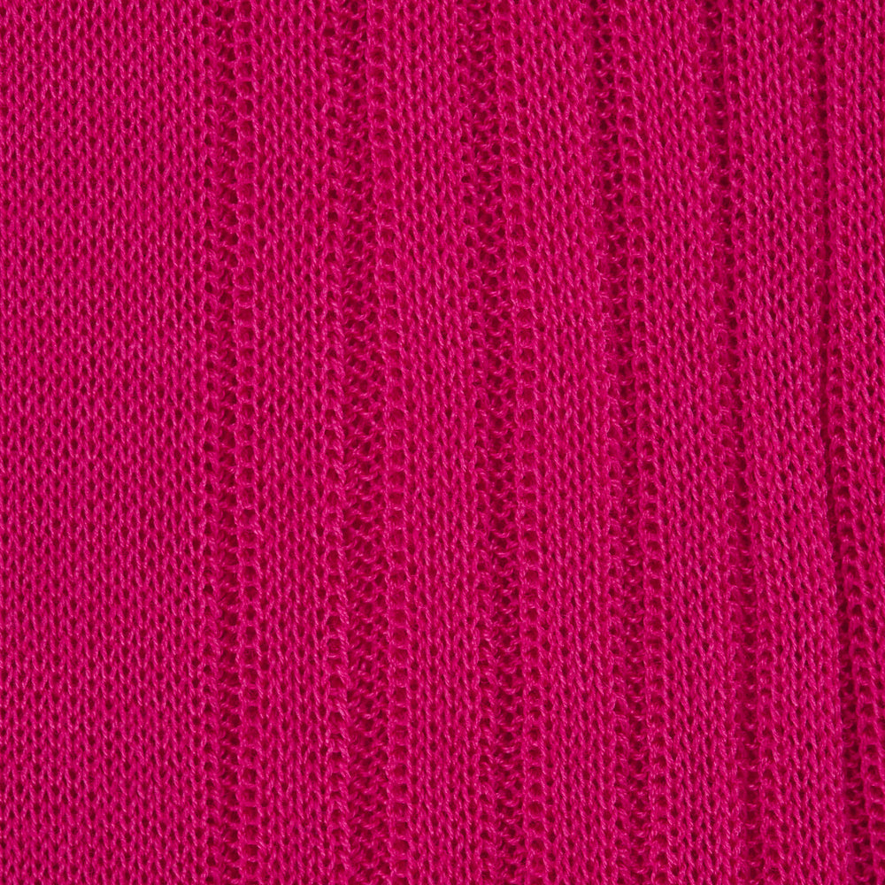 A single Hot Pink Short Cotton Sock by Turnbull & Asser, featuring a ribbed design, is displayed upright on a plain light gray background.