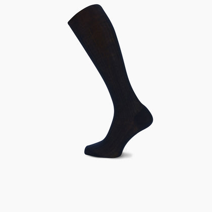 Navy Long Cotton Socks Image 2