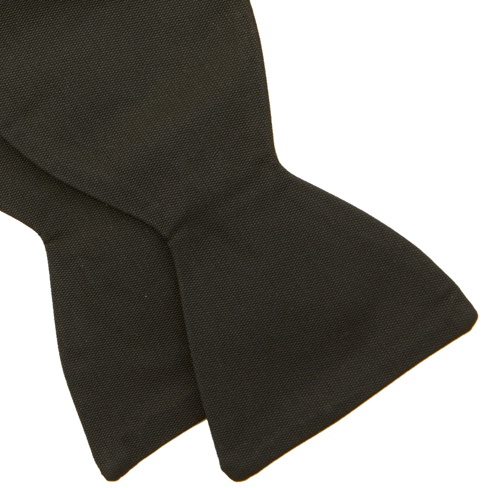 View 4 of product The Turnbull & Asser Black Barathea Bow Tie, made from luxurious silk with a classic, symmetrical shape, is displayed against a plain white background—ideal for formal occasions.