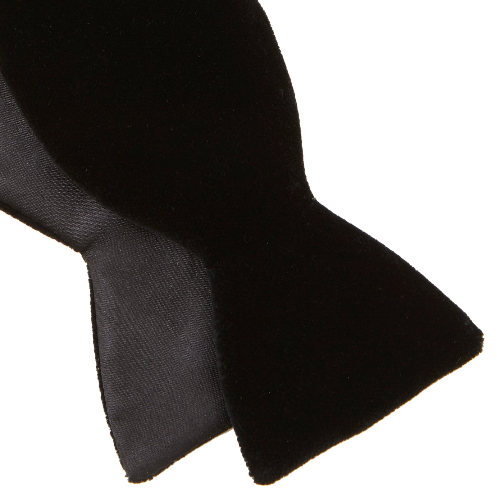 View 4 of product The Turnbull & Asser Black Velvet Bow Tie, shown against a plain white background, is an elegant choice for formal occasions.