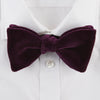 View 2 of product The Turnbull & Asser Purple Velvet Bow Tie is showcased on a plain white background, offering an elegant accessory to elevate any formal outfit with sophistication.