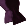 View 4 of product The Turnbull & Asser Purple Velvet Bow Tie is showcased on a plain white background, offering an elegant accessory to elevate any formal outfit with sophistication.