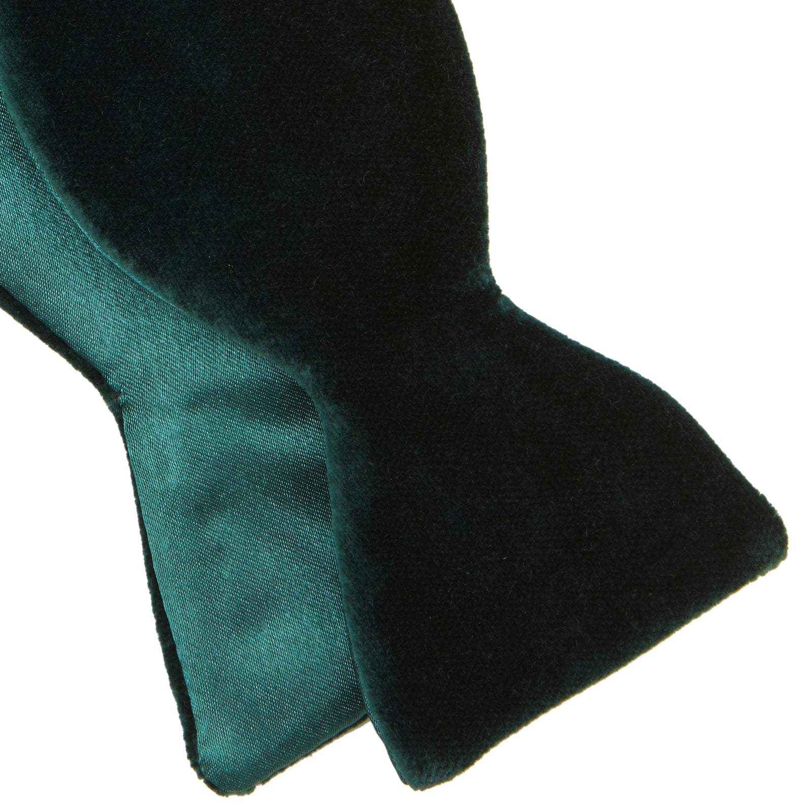 View 4 of product The Green Velvet Bow Tie by Turnbull & Asser, ideal for formal events, is displayed against a plain white background.