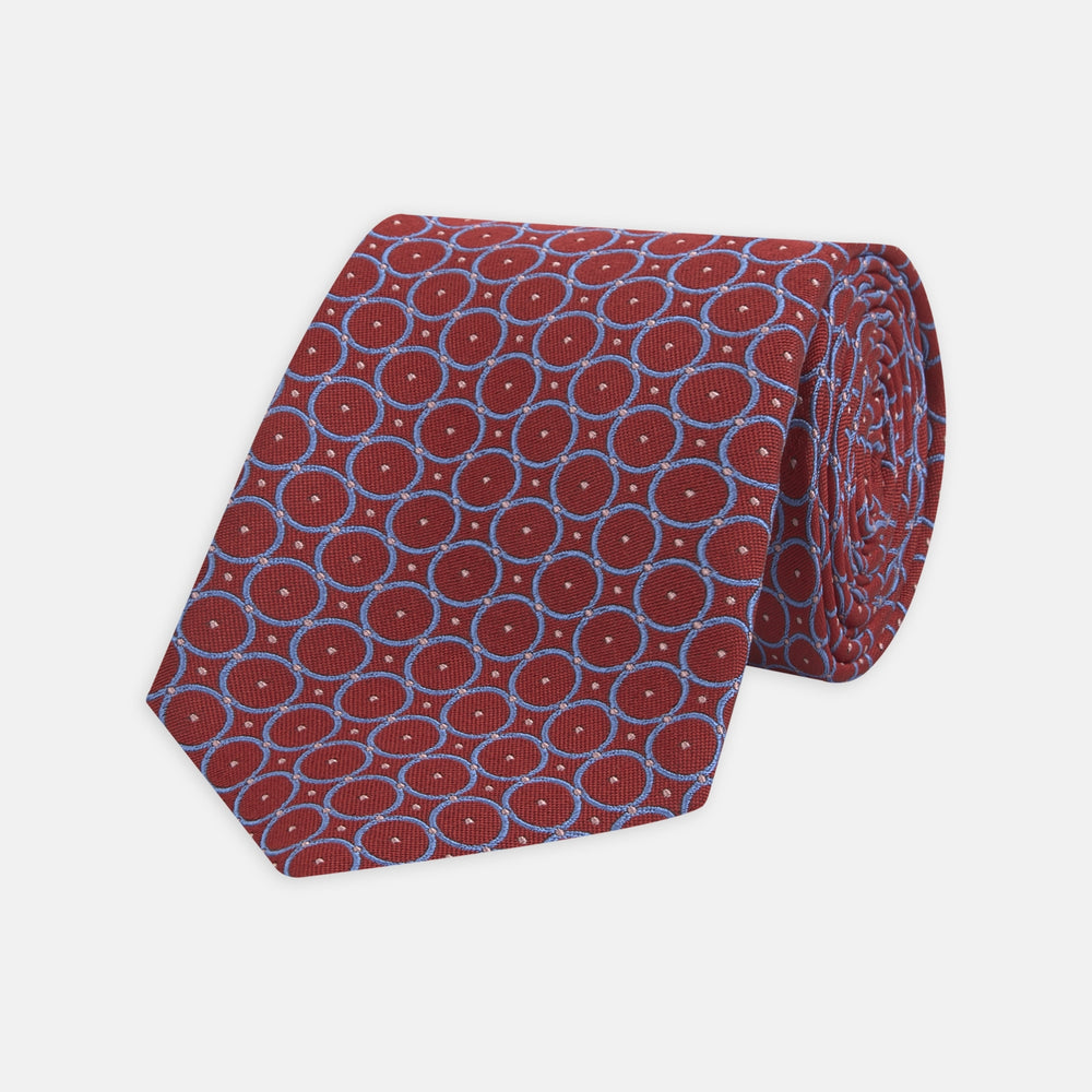Red and Blue Shield Silk Tie