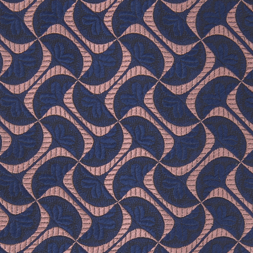 Pink and Navy Geo Silk Tie