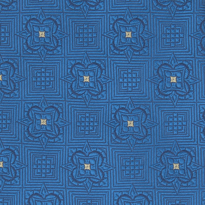 Blue Flower Mosaic Silk Tie Image 2