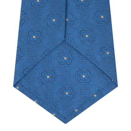 Blue Flower Mosaic Silk Tie Image 3
