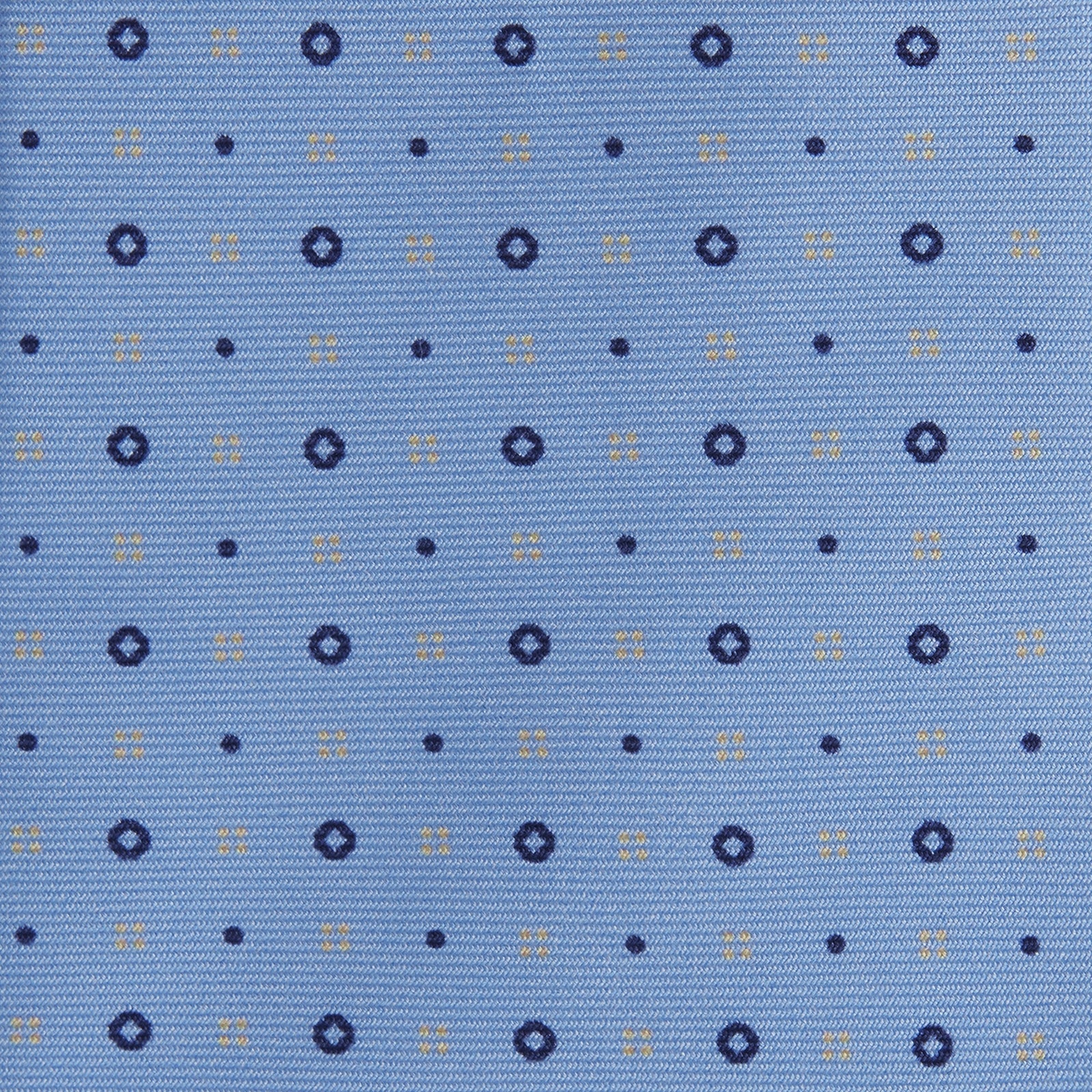 Light Blue Cross Dots Printed Silk Tie