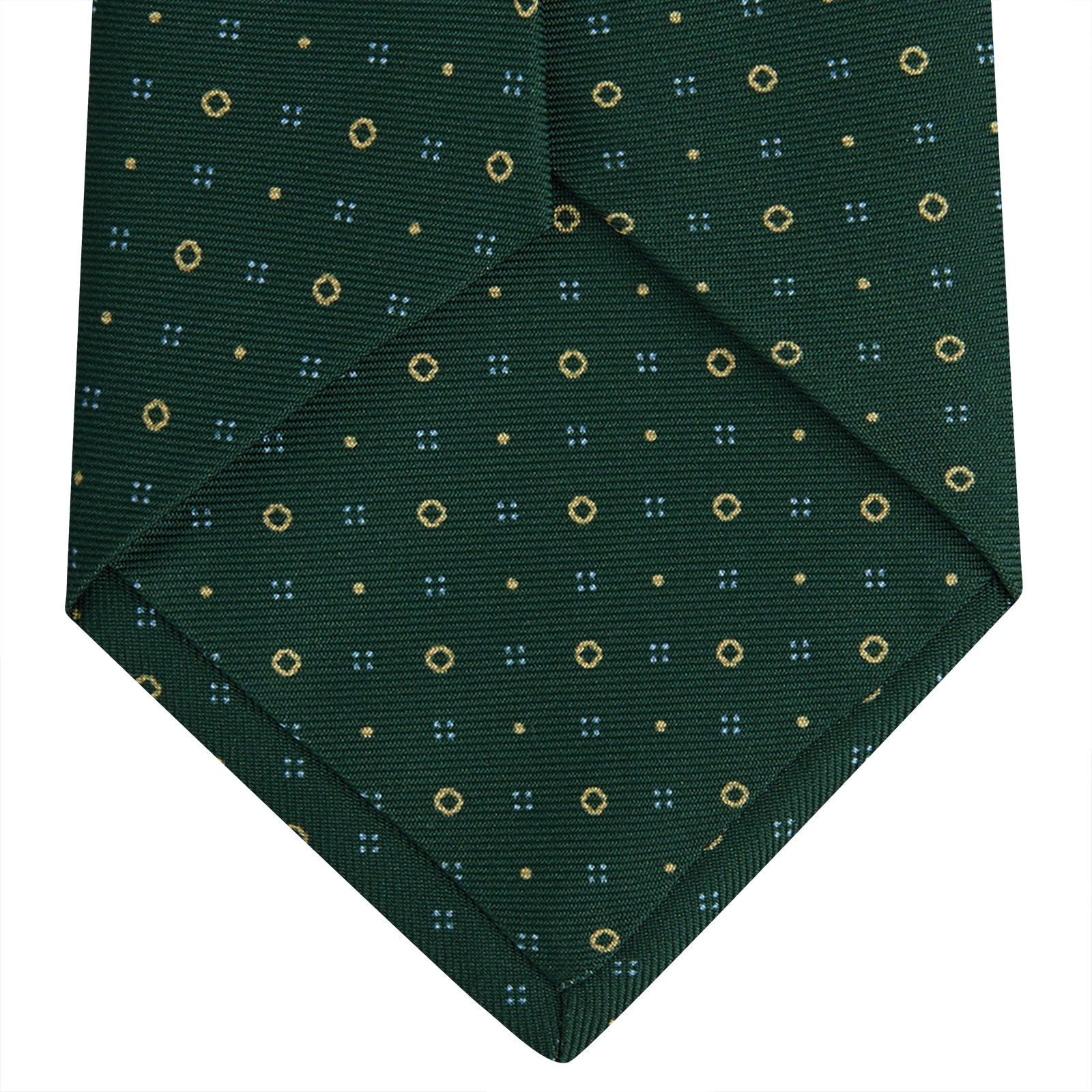 Green Cross Dots Printed Silk Tie